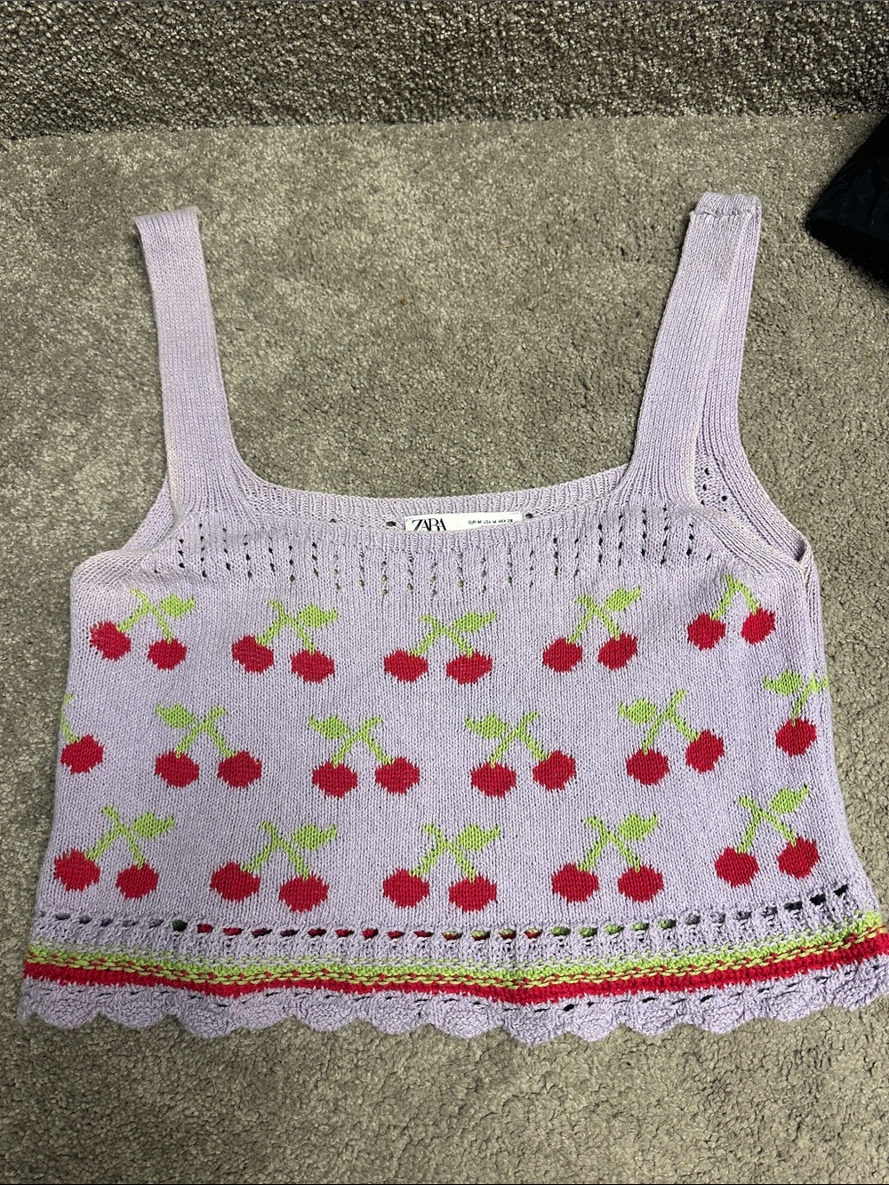 Zara Crochet Cherry Top